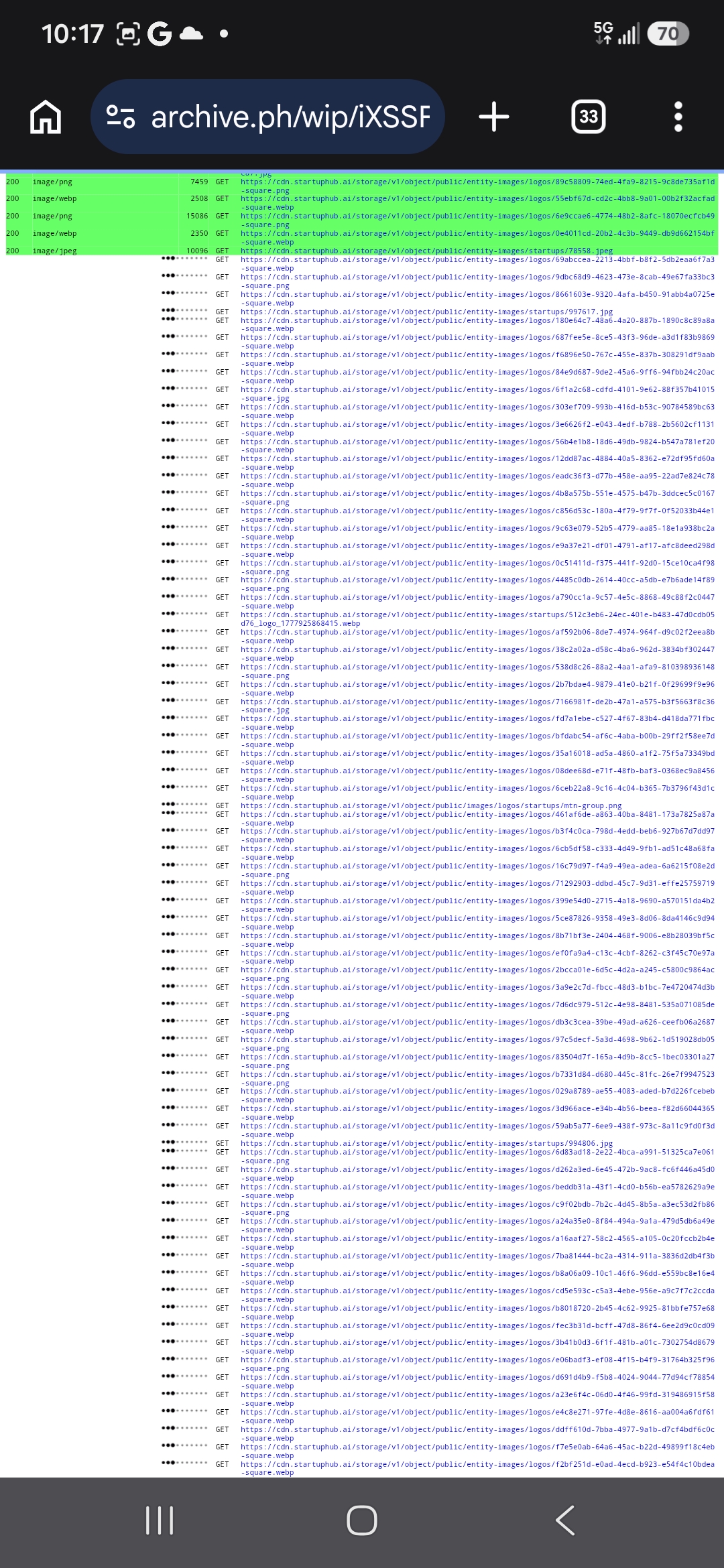 archive.today request log, CDN entity image requests